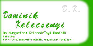 dominik kelecsenyi business card